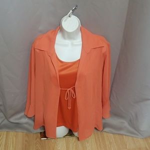 Cato Woman Burnt Orange 2 piece Blouse Tank  2x